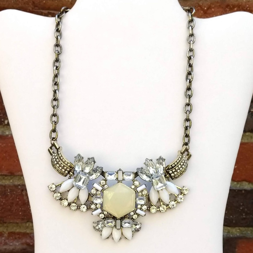 Ornate bead and cz statement necklace